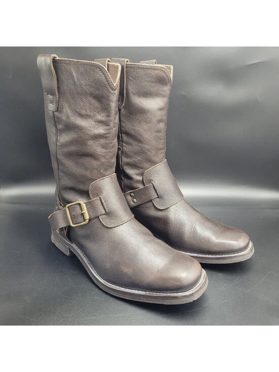 John Varvatos Engineer Boots Men\'s 9 Buckle Harness Pull On Bourbon Brown main image 14